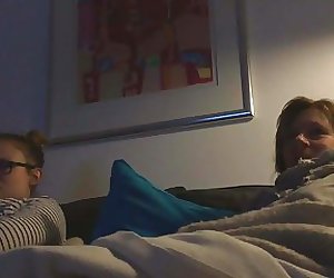 not mother & daughter watching porn movie on TV together