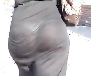 Black Booty In See Through Dress VPL