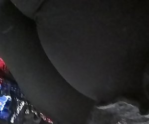 Candid mature ass in black leggings