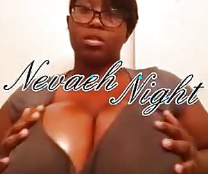 Busty Nevaeh Night tease her big black tits